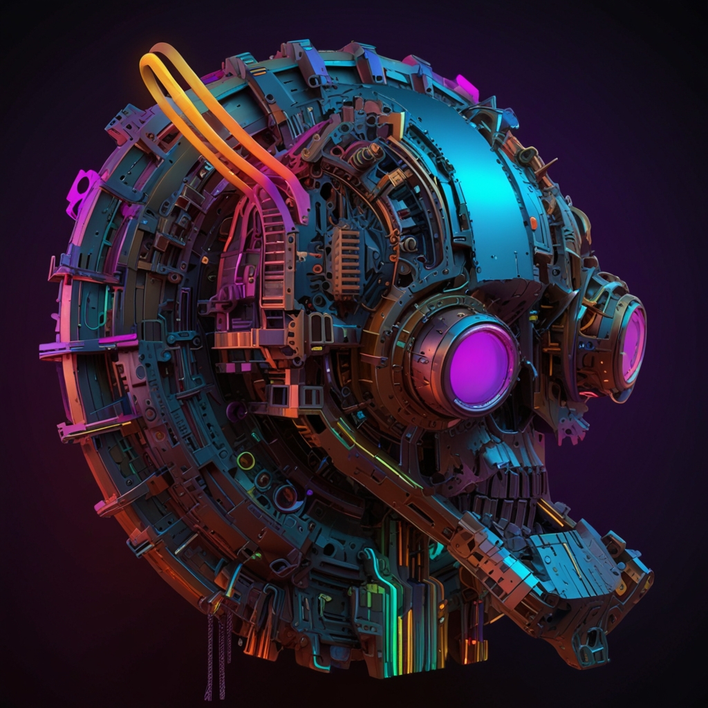 Florent - Personnage IA steampunk neon cyberpunk